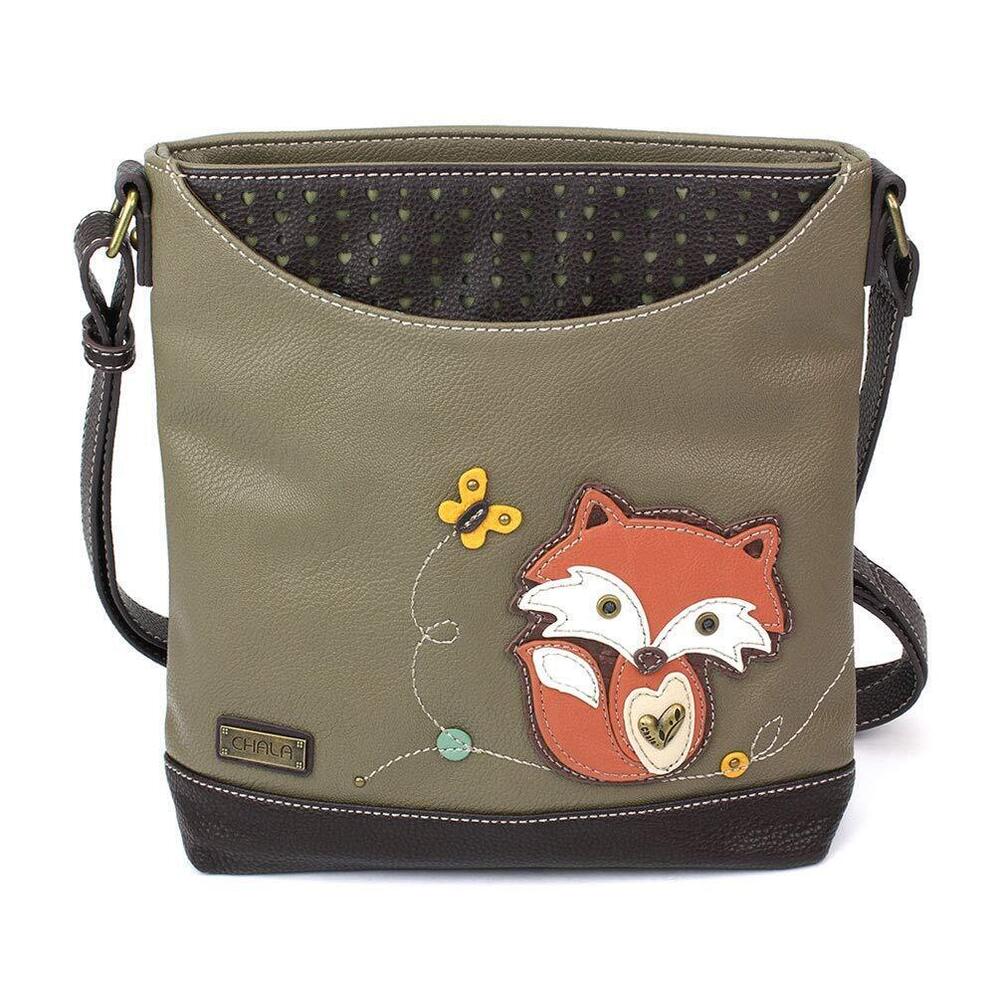 3889 Sweet Messenger Mid Size Shoulder Purse with Adjustable Strap Fox